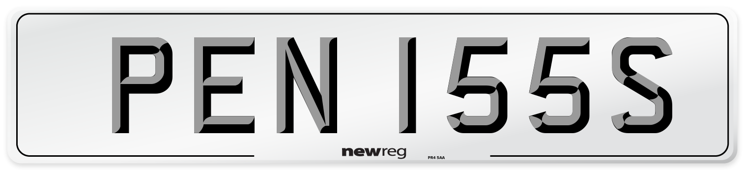 PEN 155S Number Plate from New Reg